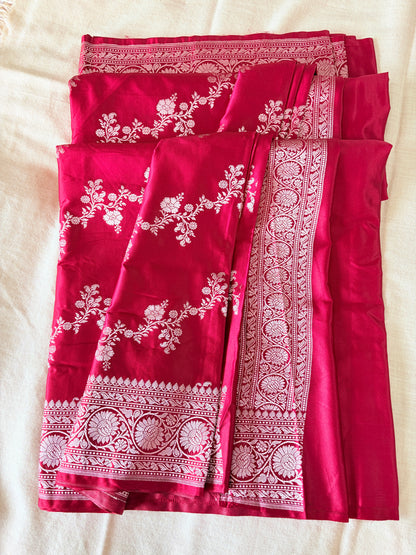 Maroon Banarasi Mashru Silk