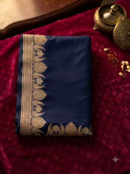Royal Blue Banarasi Mashru Silk Saree